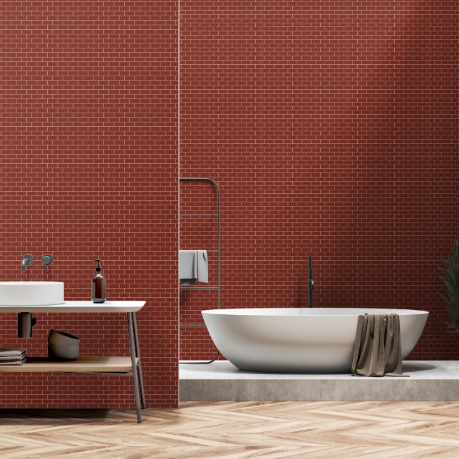 Rotes Ziegelwandmuster Tapete (Badezimmer)