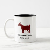 Rotes Ziegen-Aquarell schwimmt Ihre Ziege Zweifarbige Tasse (Links)