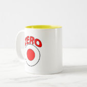 Rotes Ziel Zweifarbige Tasse (Vorderseite Links)