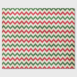 Rotes Zig-Zag-Muster Geschenkpapier