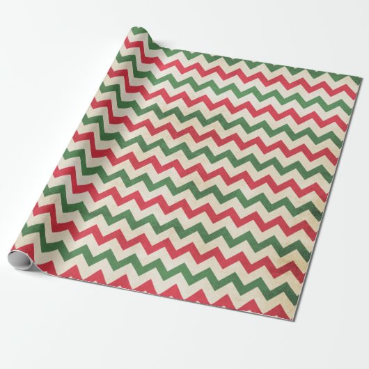 Rotes Zig-Zag-Muster Geschenkpapier (Ungerollt)
