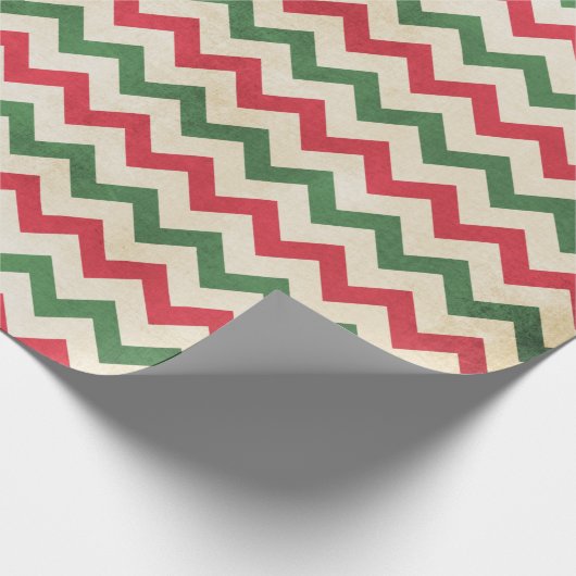 Rotes Zig-Zag-Muster Geschenkpapier (Ecke)