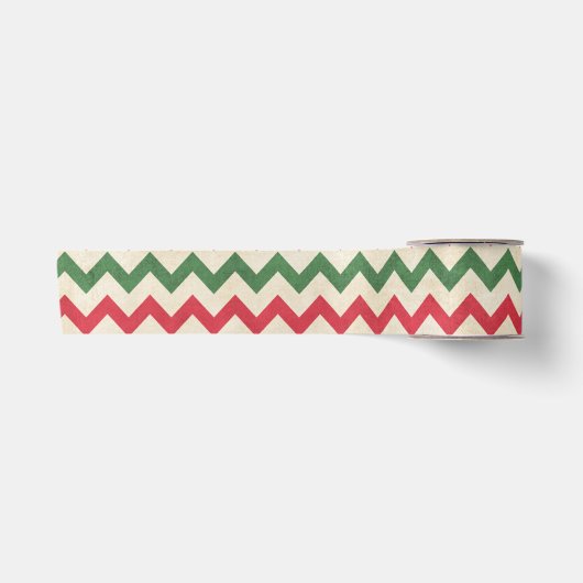Rotes Zig-Zag-Muster Satinband (Vorderseite)