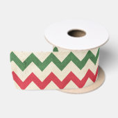Rotes Zig-Zag-Muster Satinband (Spule)
