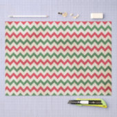 Rotes Zig-Zag-Muster Seidenpapier (Handwerk)
