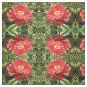 Rotes Zinnia Gemustertes Gewebe Stoff (Muster)