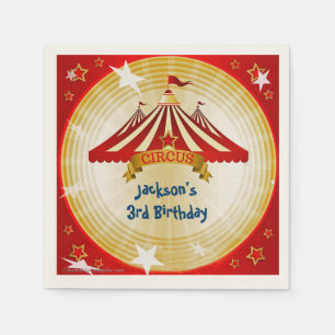 Rotes Zirkuszelt, Benutzerdefiniert, Geburtstag Serviette