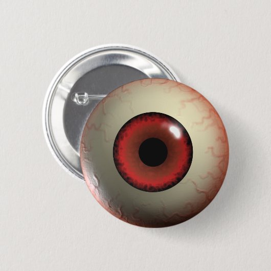 Rotes Zombie-Augapfel-Abzeichen Button (Vorne & Hinten)