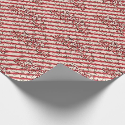 Rotes Zuckerstange-Packpapier Geschenkpapier (Ecke)