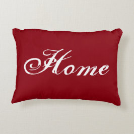 Rotes "Zuhause" Akzent Kissen mit Damask Back