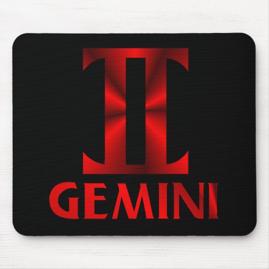 Rotes Zwillings-Horoskop-Symbol Mousepad (Vorne)