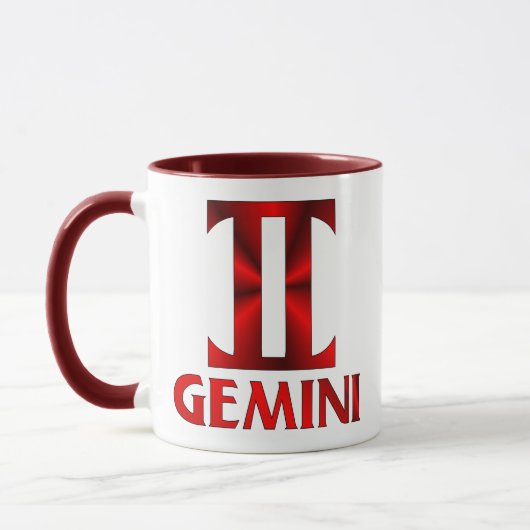 Rotes Zwillings-Horoskop-Symbol Tasse (Links)