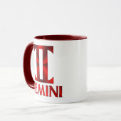Rotes Zwillings-Horoskop-Symbol Tasse (Vorderseite Links)