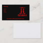 Rotes Zwillings-Horoskop-Symbol Visitenkarte (Vorne/Hinten)