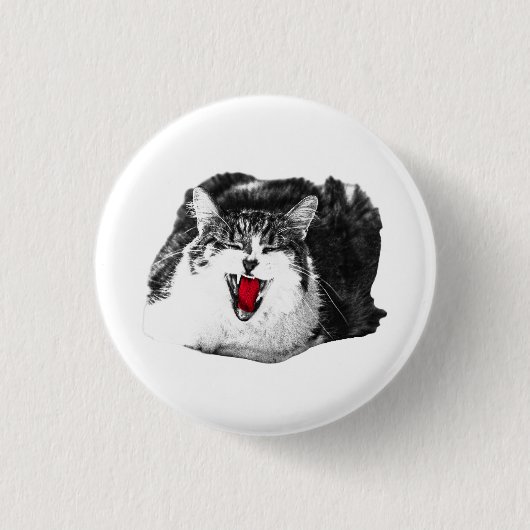Rotes Zwinkern, Graustufen-Anstecknadel Button (Vorderseite)
