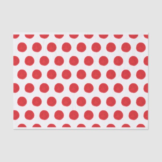 Rotfarben-Polka-Dots-Papiere Seidenpapier (Vorderseite)