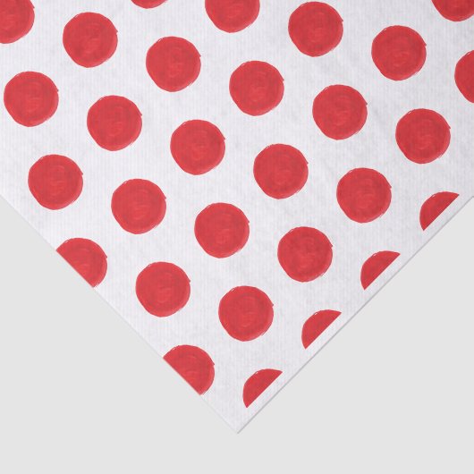Rotfarben-Polka-Dots-Papiere Seidenpapier (Ausschnitt)