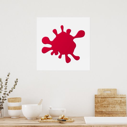 Rotfarbenblock Poster (Küche)