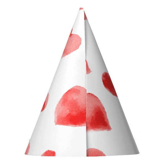 Rotfarbenfrohe Herzmuster Valentinstag Partyhütchen (Rückseite)