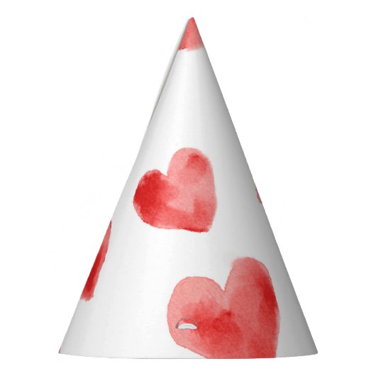 Rotfarbenfrohe Herzmuster Valentinstag Partyhütchen (Links)