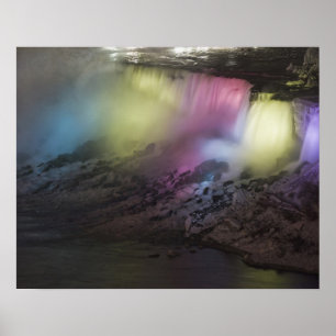 Rotfarbige Lichtdarstellung auf American Falls Poster
