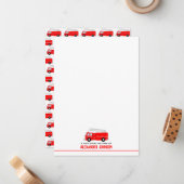 Rotfeuer-Lkw-Kinder Mitteilungskarte (Vorderseite/Rückseite Beispiel)