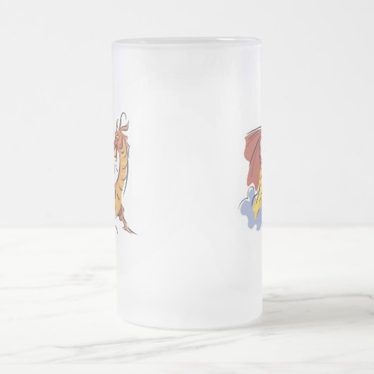 Rotfeuerdrache Mattglas Bierglas (Mittel)