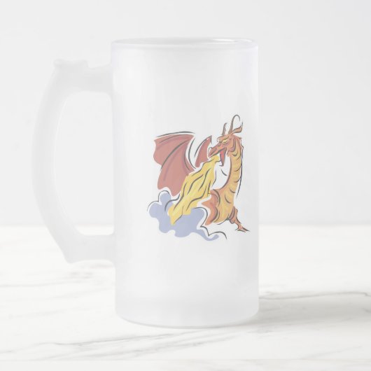 Rotfeuerdrache Mattglas Bierglas (Links)