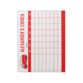 Rotfeuerlkw Kinder Kidskarte Notizblock (Rotiert)