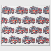 Rotfeuerwagen Geschenkpapier (Flach)