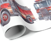 Rotfeuerwagen Geschenkpapier (Rolleneckpunkt)