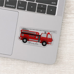 Rotfeuerwagen personalisiert Ihren Namensaufkleber Aufkleber