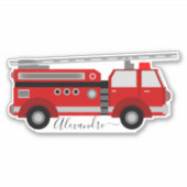 Rotfeuerwagen personalisiert Ihren Namensaufkleber Aufkleber (Vorderseite)