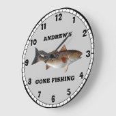 Rotfisch Fischen Custom Large Clock Große Wanduhr (Winkel)