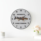 Rotfisch Fischen Custom Large Clock Große Wanduhr (Zuhause)