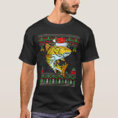 Rotfische Weihnachtsbeleuchtung Santa Ugly Sweater T-Shirt (Vorderseite)