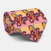 Rotflatternfarbblock Krawatte (Gerollt)