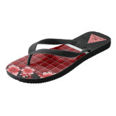 Rotflorale Flip Flops Badesandalen (Schrägansicht)