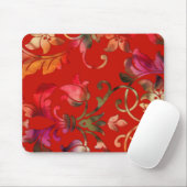 Rotflorale Muster Damask Mousepad (Mit Mouse)