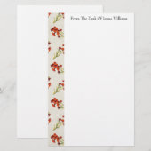 Rotflorale Musterböden Briefpapier (Vorne/Hinten)