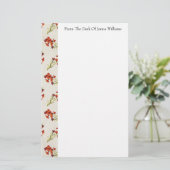 Rotflorale Musterböden Briefpapier (Stehend Vorderseite)