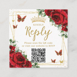 Rotfloralschmetterlinge Quinceanera UAWG QR Code Begleitkarte