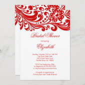 Rotflorschwamm Brautdusche Einladung formell (Vorne/Hinten)