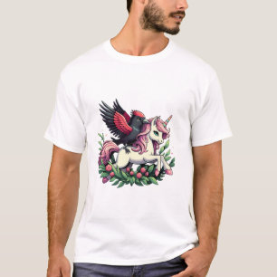Rotflügel-Schwarzdrossel Reitende-Einhorn-Jungs Mä T-Shirt
