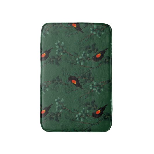 Rotflügel-Schwarzvogelmuster Badematte (Vorderseite Vertikal)