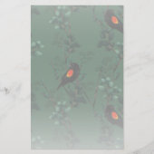 Rotflügel-Schwarzvogelmuster Briefpapier (Vorderseite)