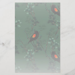 Rotflügel-Schwarzvogelmuster Briefpapier