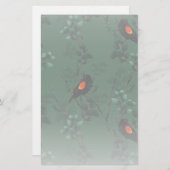 Rotflügel-Schwarzvogelmuster Briefpapier (Vorne/Hinten)