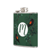 Rotflügel-Schwarzvogelmuster Flachmann (Links)