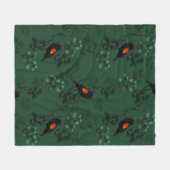 Rotflügel-Schwarzvogelmuster Fleecedecke (Vorderseite (Horizontal))